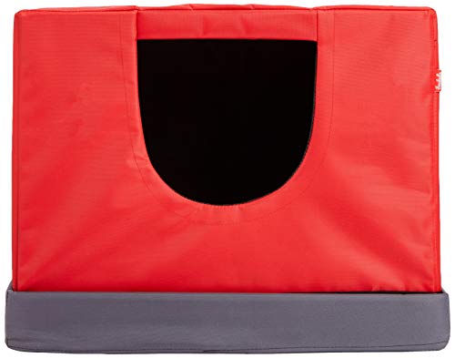 Ferribiella - Cesta Rectangular para Perro, 38 x 38 x 38 cm, Color Rojo