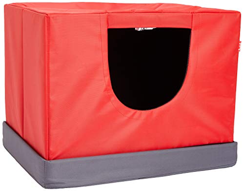 Ferribiella - Cesta Rectangular para Perro, 38 x 38 x 38 cm, Color Rojo