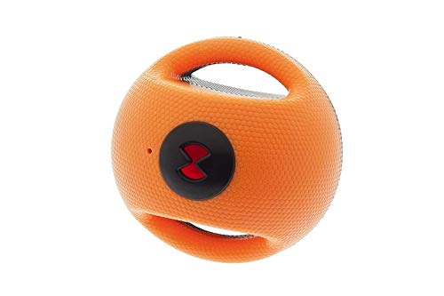 Ferribiella - Juguete para perro, extra sólido, bola sonorizada, 12,5 cm de goma con asa, dispensador de dulces, juego de ocupación interactivo para perros medianos y grandes.