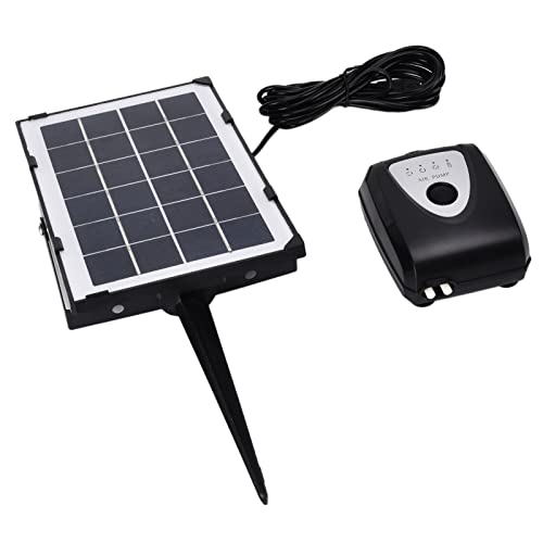 FEYV Bomba de Oxígeno Solar, Aireador de Oxígeno Solar para Acuarios Instalación Simple Ampliamente Aplicable con Tubería de Oxígeno Y Piedra de Burbujas para Estanques para Tanques de Peces