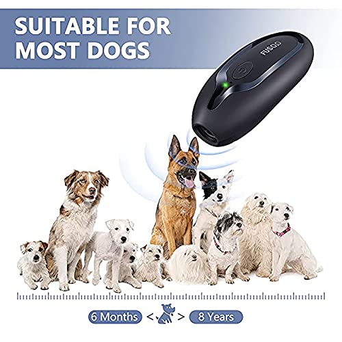 F&FSH Detector De Ladridos para Perros con Parada por Ultrasonidos, 16.4 Pies con Indicador LED Tapón Antiladridos Collares Recargables para Ladridos para Exteriores E Interiores