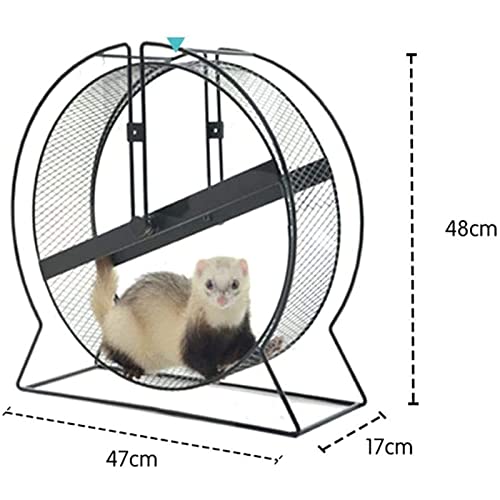 Fhdisfnsk 43 cm Mini Hedgehog Sport Wheel, Rueda de Ejercicio para Mascotas pequeñas de Rueda de Metal para hurón, Ardillas, Conejillo de Indias, marmota