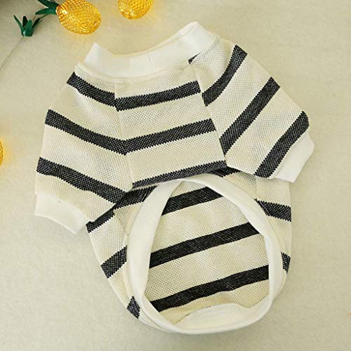 fikujap Ropa de Perro para Mascotas Bulldog Black Stripes Sweatshirt Chaqueta de Traje de Cachorros para Pequeño Pijamas XL