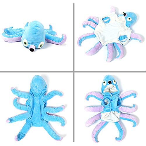 Filhome Disfraz de pulpo para perro, para Halloween, Navidad, cosplay, disfraz divertido, cachorro, gato, abrigo de invierno con capucha