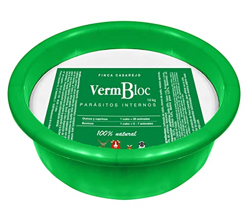 FINCA CASAREJO VermBloc (Ref. FCVBL) - Prevención de los Vermes en Vacas, Cabras, corderos - Desparasitación Interna de rumiantes - Rico en minerales - 100% Natural - Contenido 10 kg