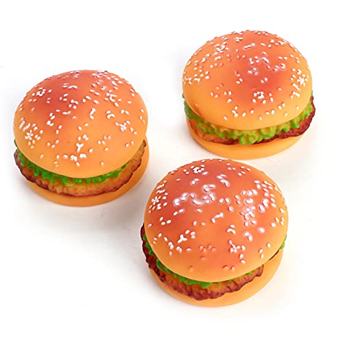 Fisheraw Juguetes para Perros chillones, Buena ductilidad, rasguños, squeakers entretenidos, Juguete para Masticar Comida de Hamburguesas para Perros, Juguete para Exterior