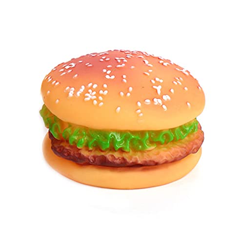 Fisheraw Juguetes para Perros chillones, Buena ductilidad, rasguños, squeakers entretenidos, Juguete para Masticar Comida de Hamburguesas para Perros, Juguete para Exterior