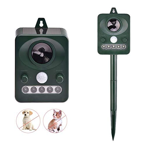 FOOSKOO XQ Perro Anti sonido onda ladrar dispositivo impermeable repelente solar animal perro parada al aire libre sin control de corteza entrenamiento