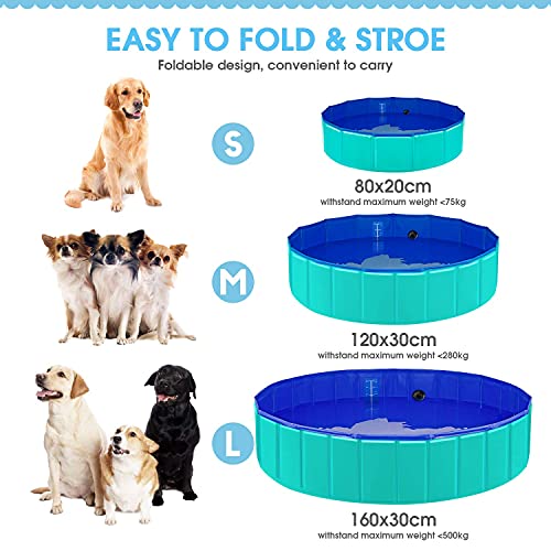 Forever Speed Piscina de Baño Ducha Plegable para Mascota Bañera Portátil para Perro/Gato Animales (160X30cm)