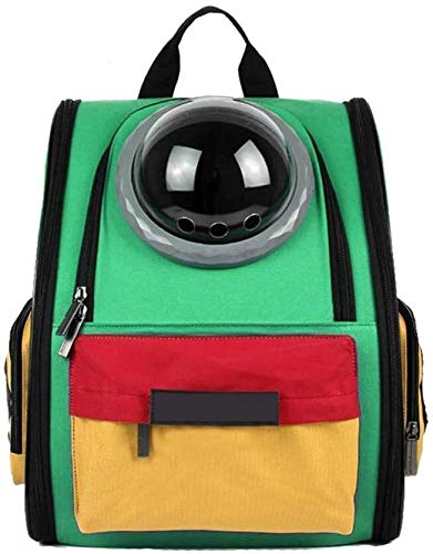 FQCD Mochila Animal doméstico del Impermeable y Transpirable Cápsula Espacial Astronauta Burbuja Perrito del Perro Portador del Gato al Aire Libre portátil Premium (Color : Green)