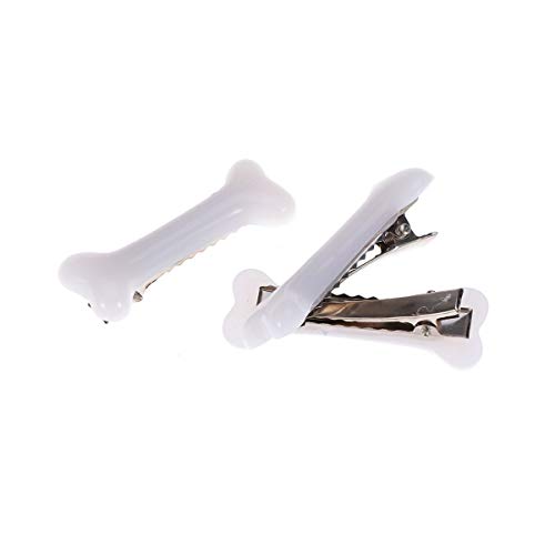 FRCOLOR Pinzas para El Cabello de Hueso de Perro Blanco Pinzas para El Cabello de Hueso Guijarros Horquilla de Hueso para Perro Accesorios de Cosplay Pinzas para El Cabello para Halloween