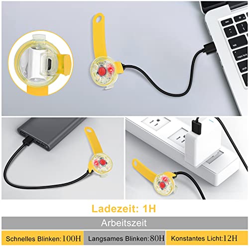 Fttouuy Luz intermitente LED de seguridad para perros y gatos, LED colgante USB recargable para perro, 3 modos intermitentes, luces de seguridad impermeables para mascotas