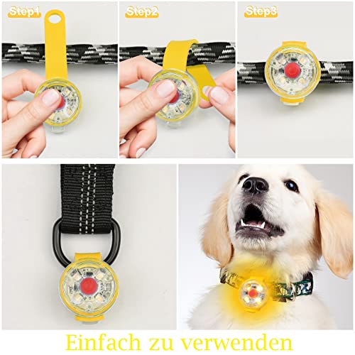 Fttouuy Luz intermitente LED de seguridad para perros y gatos, LED colgante USB recargable para perro, 3 modos intermitentes, luces de seguridad impermeables para mascotas