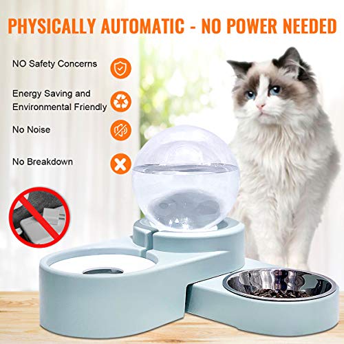 Fuente de agua para gatos de 1,8 l, dispensador automático de agua para perros, alimentador de mascotas, alimentador de agua para gatos, fuente para beber mascotas (azul océano)