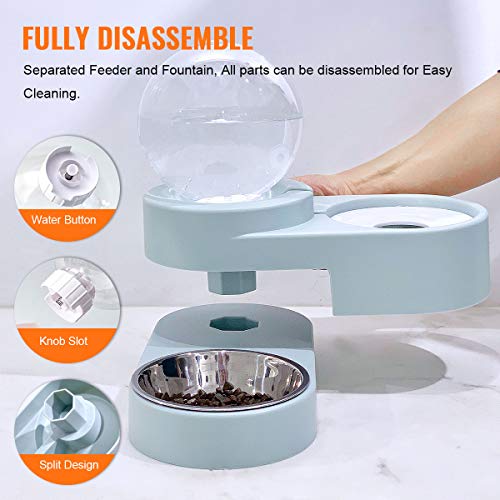 Fuente de agua para gatos de 1,8 l, dispensador automático de agua para perros, alimentador de mascotas, alimentador de agua para gatos, fuente para beber mascotas (azul océano)