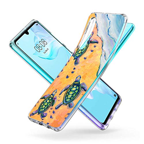 Funda Transparente Compatible para Huawei P30,Carcasa Suave Silicona TPU Gel Dibujos Animal Ultra Fina Anti Choques y Anti Arañazos Clear Bumper Case Cover para Huawei P30,A14