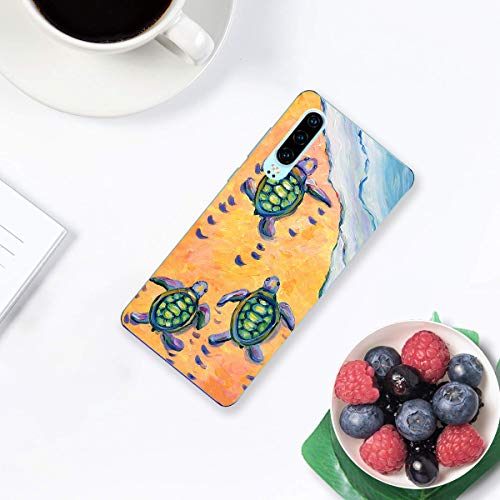 Funda Transparente Compatible para Huawei P30,Carcasa Suave Silicona TPU Gel Dibujos Animal Ultra Fina Anti Choques y Anti Arañazos Clear Bumper Case Cover para Huawei P30,A14