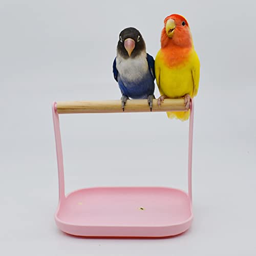 FURU Pájaro Jaula Soporte Loro Entrenamiento Perca Stands Playstand Playground Play Gimnasio para Conures Perfiles Lovebirds Cockatiels Pájaros Pájaros Natural Madera