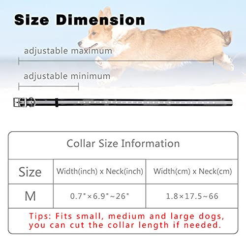 Fyy Collar reflectante para perro, impermeable, ajustable, suave, duradero, con herrajes de metal resistentes para perros pequeños, medianos y grandes, color negro