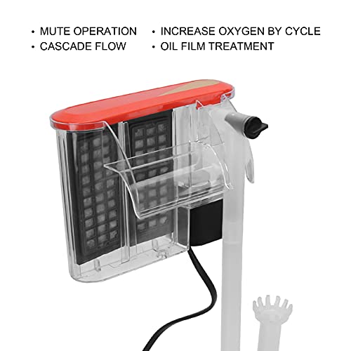 Gaeirt Bomba de Filtro Colgante, Flujo de Agua Ajustable de Funcionamiento Completo Excelente Capacidad de Filtrado Filtro Colgante para Acuario Durable para Tanque de Agua