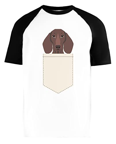 Gaitero - Perro Tejonero, Weener Perro, Wiener Perro, Mascota Retrato, Chorizo Perro, Mascota Unisex Blanca De Béisbol Camiseta Hombre Mujer Mangas Cortas Baseball T-Shirt XXL