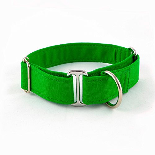 Galguita Amelie, 3cm Ancho Talla M (30cm - 39cm), Collar para Perro antiescape. Verde.