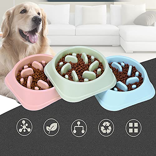 GANMFOYC 2 Piezas Comedero de Perros para ralentizar la Comida, Divertida búsqueda de alimento，Azul/Rosa