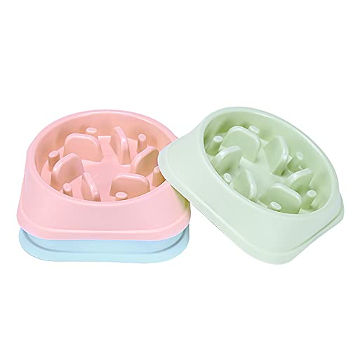 GANMFOYC 2 Piezas Comedero de Perros para ralentizar la Comida, Divertida búsqueda de alimento，Azul/Rosa