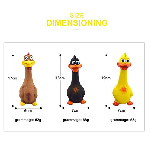 Gazechimp Pollo Que Grita, Juguete de Goma de Látex con Pollo para Chirriar, Novedosos Y Duraderos Patos de Goma para Niños Y Perros, Pollos de Goma, Juguetes P - Negro 18x7cm