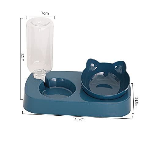 Gertok Cat Bowls - Double Cat Bowl Pet Bowls Stand Dog Elevated Feeder Food Water Raised Lifted - Detachable & 0-15° Elevated Cat Bowls Stress Free,For Cats Small Dogs Three