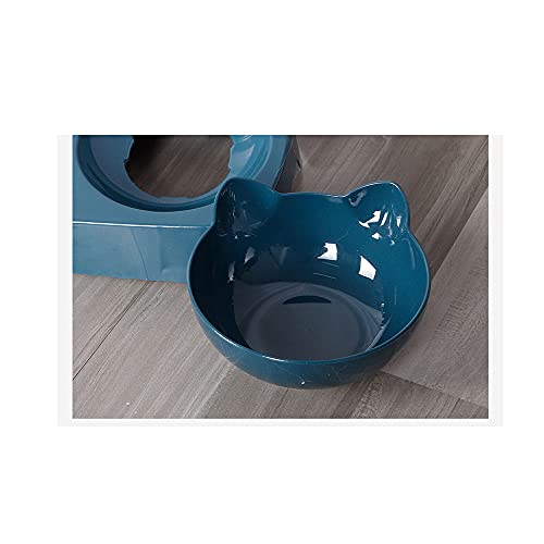 Gertok Cat Bowls - Double Cat Bowl Pet Bowls Stand Dog Elevated Feeder Food Water Raised Lifted - Detachable & 0-15° Elevated Cat Bowls Stress Free,For Cats Small Dogs Three