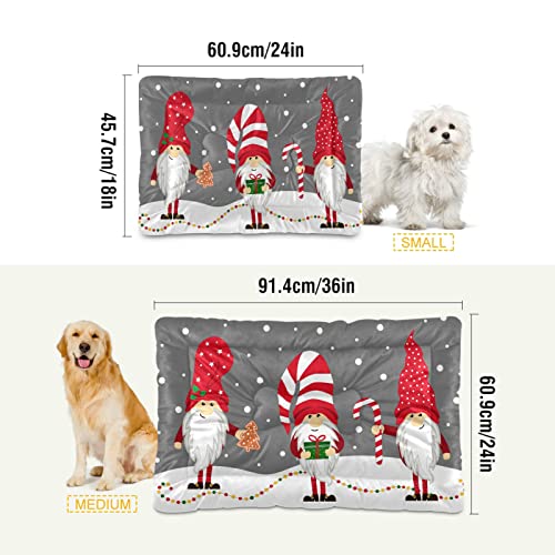 Gnomos de Navidad para mascotas, alfombrilla de caña de caramelo, para perros, gatos, cajas, cama para perro, 18 x 24 cm, cojín para mascotas para dormir de cachorros pequeños y medianos