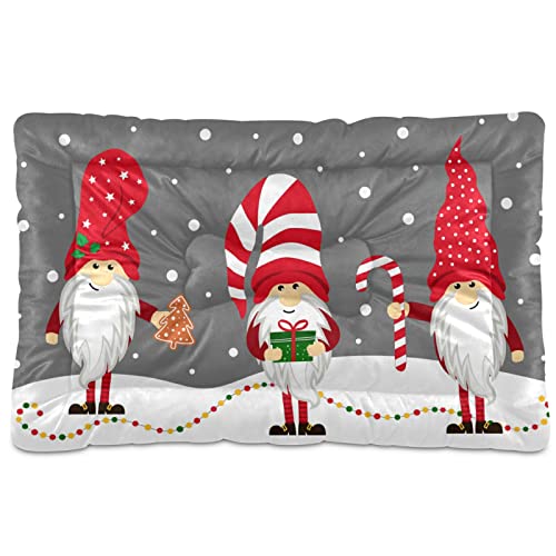 Gnomos de Navidad para mascotas, alfombrilla de caña de caramelo, para perros, gatos, cajas, cama para perro, 18 x 24 cm, cojín para mascotas para dormir de cachorros pequeños y medianos