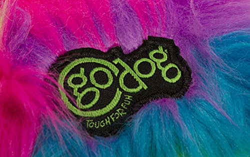 GoDog Furballz - Juguete de Peluche para Perro con tecnología de Guardia masticable, pequeño, Arco Iris