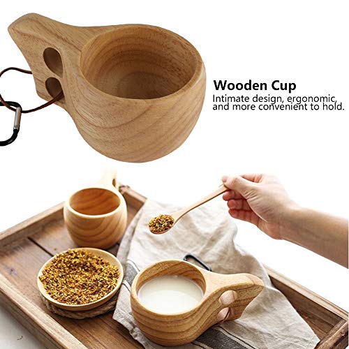 Gojiny Goma Madera Doble Agujero Taza de Madera Taza de Café Taza de Agua Taza de Madera Personalizada