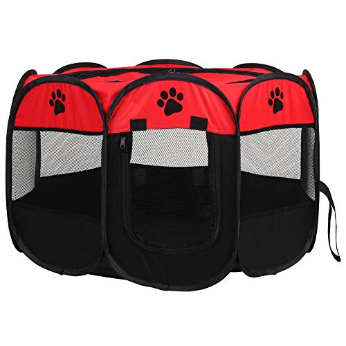 GOTOTOP Port¨¢Til Plegable Jaula para Mascota Gato Perro Tienda de Ejercicio y Juego Cubierta de Malla para Uso en Interior y Exterior