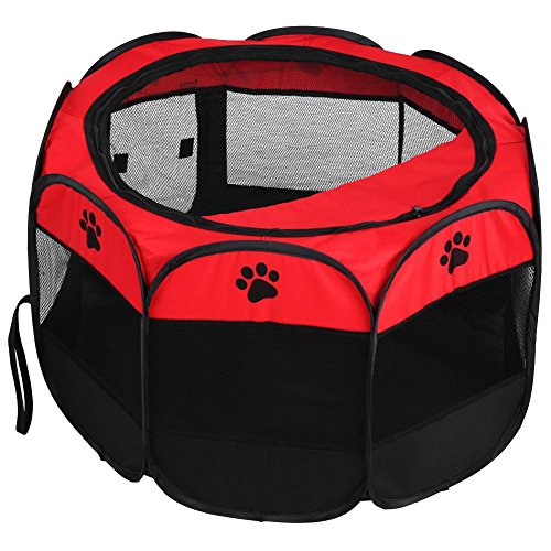 GOTOTOP Port¨¢Til Plegable Jaula para Mascota Gato Perro Tienda de Ejercicio y Juego Cubierta de Malla para Uso en Interior y Exterior