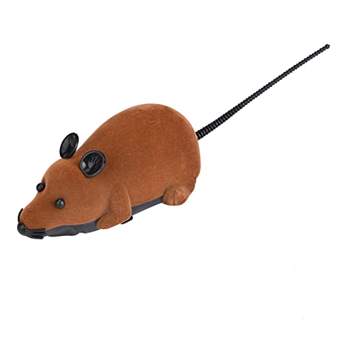 GOTOTOP Ratones de Juguete, Ratón Inalámbrico para Gato, Perro, Rata Divertida, Regalo Novedoso, Juguete para Mascotas, Control Remoto(marrón)