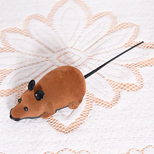 GOTOTOP Ratones de Juguete, Ratón Inalámbrico para Gato, Perro, Rata Divertida, Regalo Novedoso, Juguete para Mascotas, Control Remoto(marrón)