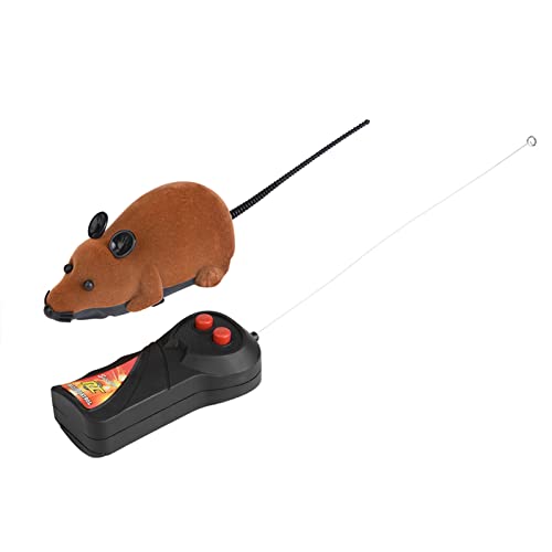 GOTOTOP Ratones de Juguete, Ratón Inalámbrico para Gato, Perro, Rata Divertida, Regalo Novedoso, Juguete para Mascotas, Control Remoto(marrón)