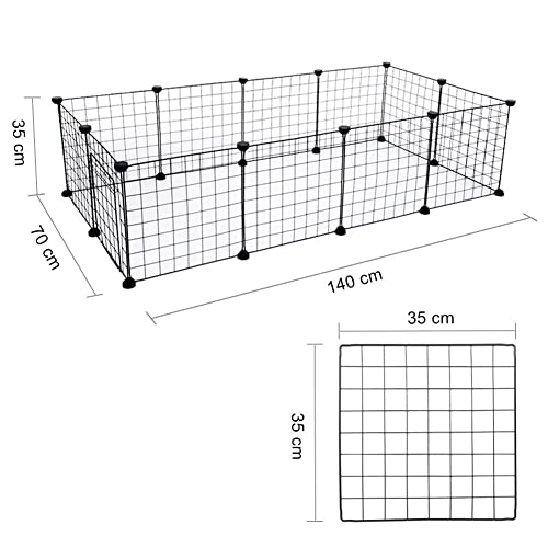 GOTOTOP Valla para animales Box para perros red de animales domésticos, red metálica con base para animales de talla pequeña, conejito (11 paneles)