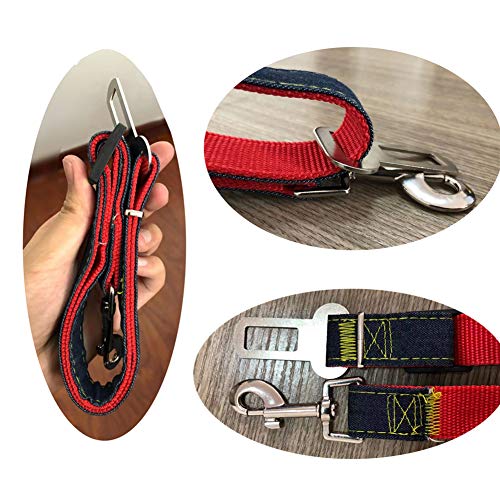 GOURIXIN Cinturón de Seguridad de Coche para Perros,Ajustable Cinturones de Seguridad Perros y Fuerte mosquetón, para Todas Las Razas Perros y Gatos,Rojo