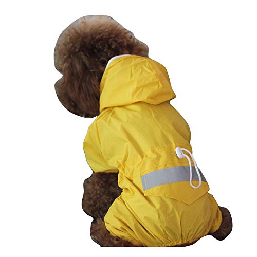 Gulunmun Chubasqueros para Perros Chubasquero para Mascotas, Chubasquero para Perros Chándal Ultraligero Impermeable con Capucha Chaquetas Impermeables Abrigos para Perros pequeños Cachorros