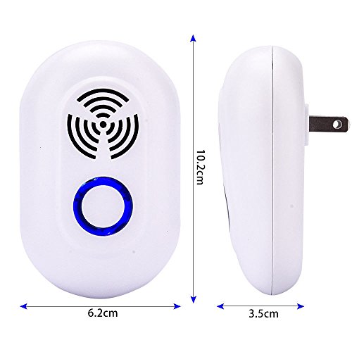 Gusano de insecto electrónico,la cucaracha del mosquito del insecto del parásito del reflector del dispositivo de control de plagas - Blanco enchufe europeo * 2