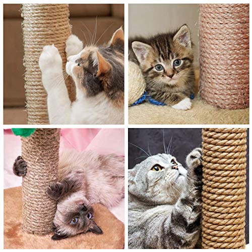 Gxhong Cuerda de sisal, Cuerda para Gatos Adecuada para Rascador para Gatos, Juguete Gato y Arbol para Gatos, También Apto para Jardin, Jardineria y DIY (50M*6MM)