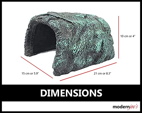 GYYJW Casa de tortugas de escondite refugio de cueva de piedra – Cuevas de escondite para reptiles acuarios terrarios adorno (21 x 15 cm)