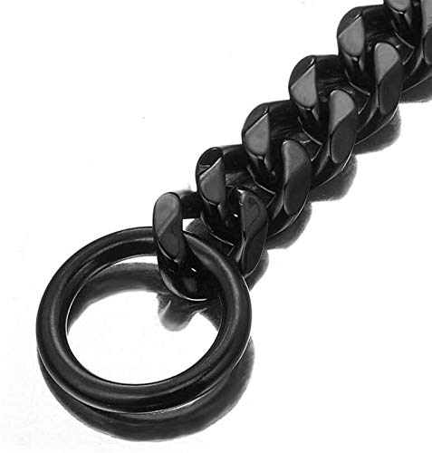 GZGLZDQ Collar Cadena para Perros Grandes - 19MM Ancho, Fuertes Eslabones Acero para Razas Grandes - Rottweiler, Pitbull, Mastín, Doberman, Gran Danés (Color : Black, Size : 26inch/66cm)