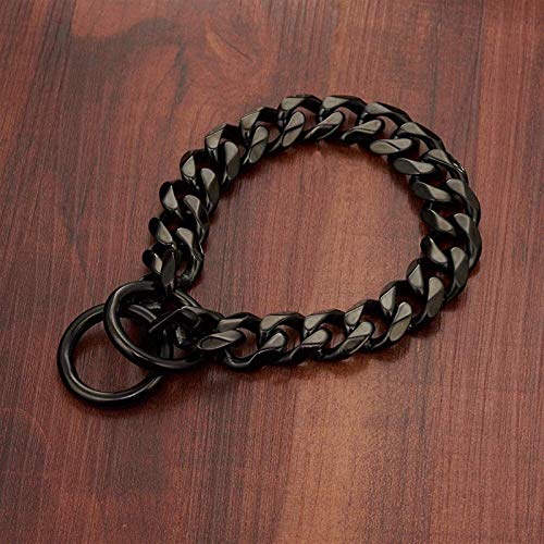 GZGLZDQ Collar Cadena para Perros Grandes - 19MM Ancho, Fuertes Eslabones Acero para Razas Grandes - Rottweiler, Pitbull, Mastín, Doberman, Gran Danés (Color : Black, Size : 26inch/66cm)