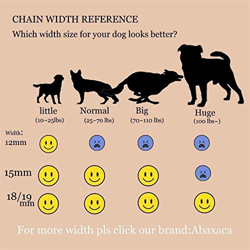 GZGLZDQ Collar Cadena para Perros Grandes - 19MM Ancho, Fuertes Eslabones Acero para Razas Grandes - Rottweiler, Pitbull, Mastín, Doberman, Gran Danés (Color : Black, Size : 26inch/66cm)