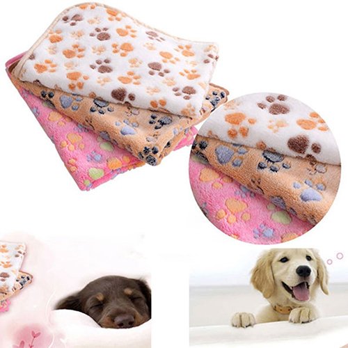 H87yC4ra Manta Suave Lavable Para Perros, Manta Cálida De Invierno Para Mascotas, Alfombrilla Con Estampado De Patas Para Gato, Perro, Cachorro, Cama, Cojín Para Mascotas Brown 60cm * 40cm